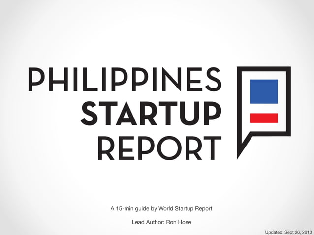 Cover of the Philippines Startup Report
